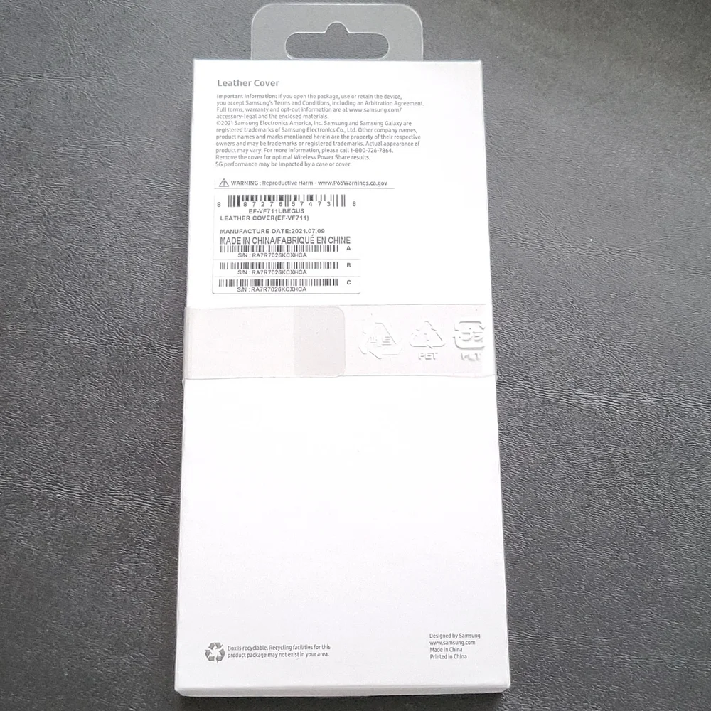 Galaxy Z Flip 3 Genuine Leather Cover New